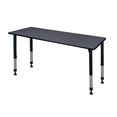 Kee Rectangle Tables > Height Adjustable > Rectangular Classroom Tables, 60 W, 24 L, 23-34 H, Gray MT6024GYAPBK